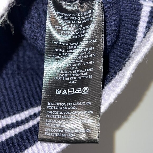 Anthropologie Women's Maeve Quarter-Zip Sweater Tee Navy Blue Size XS - Picture 7 of 7